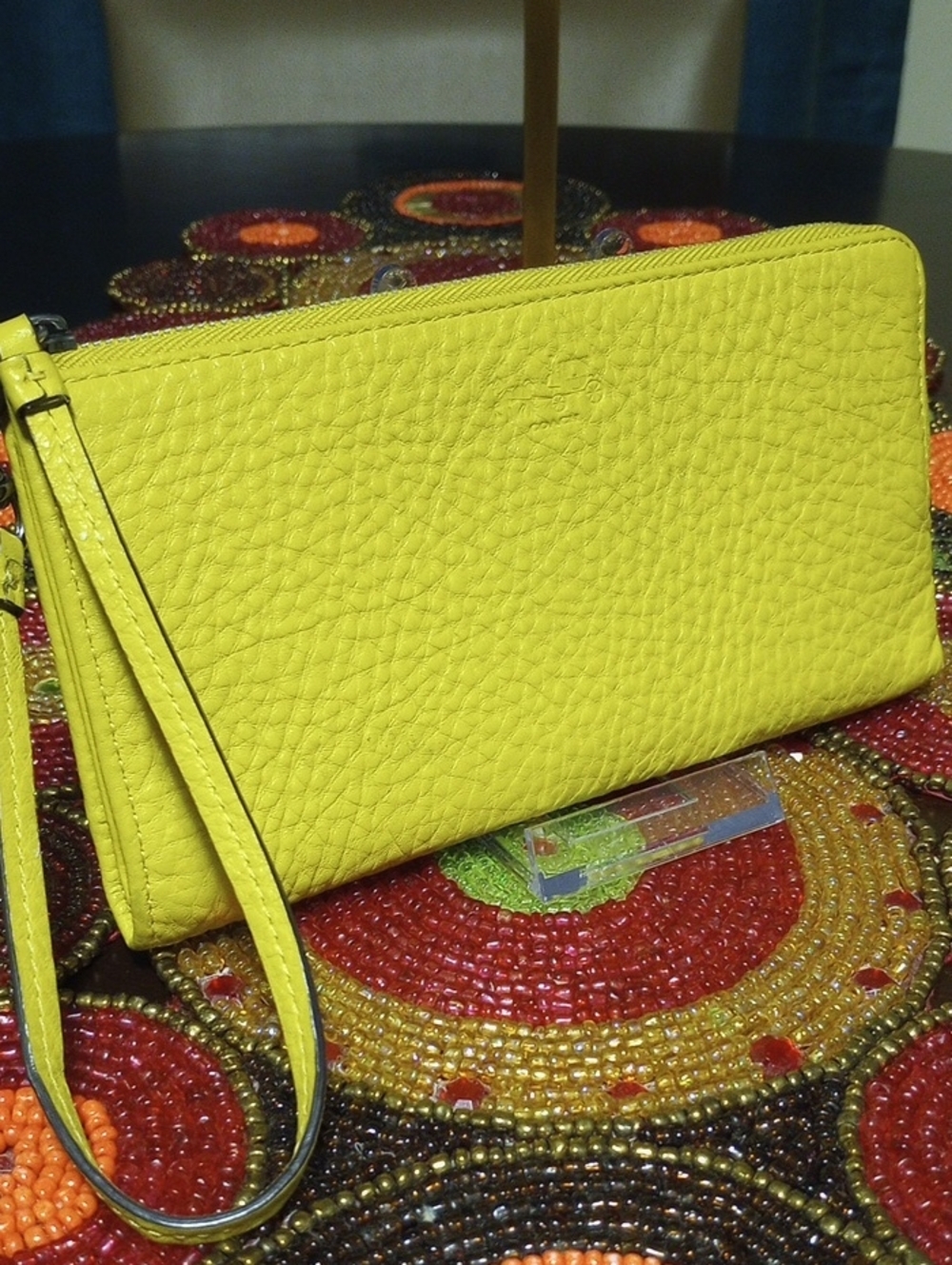 Coach Leather Wristlet Yellow - Picture 13 of 16